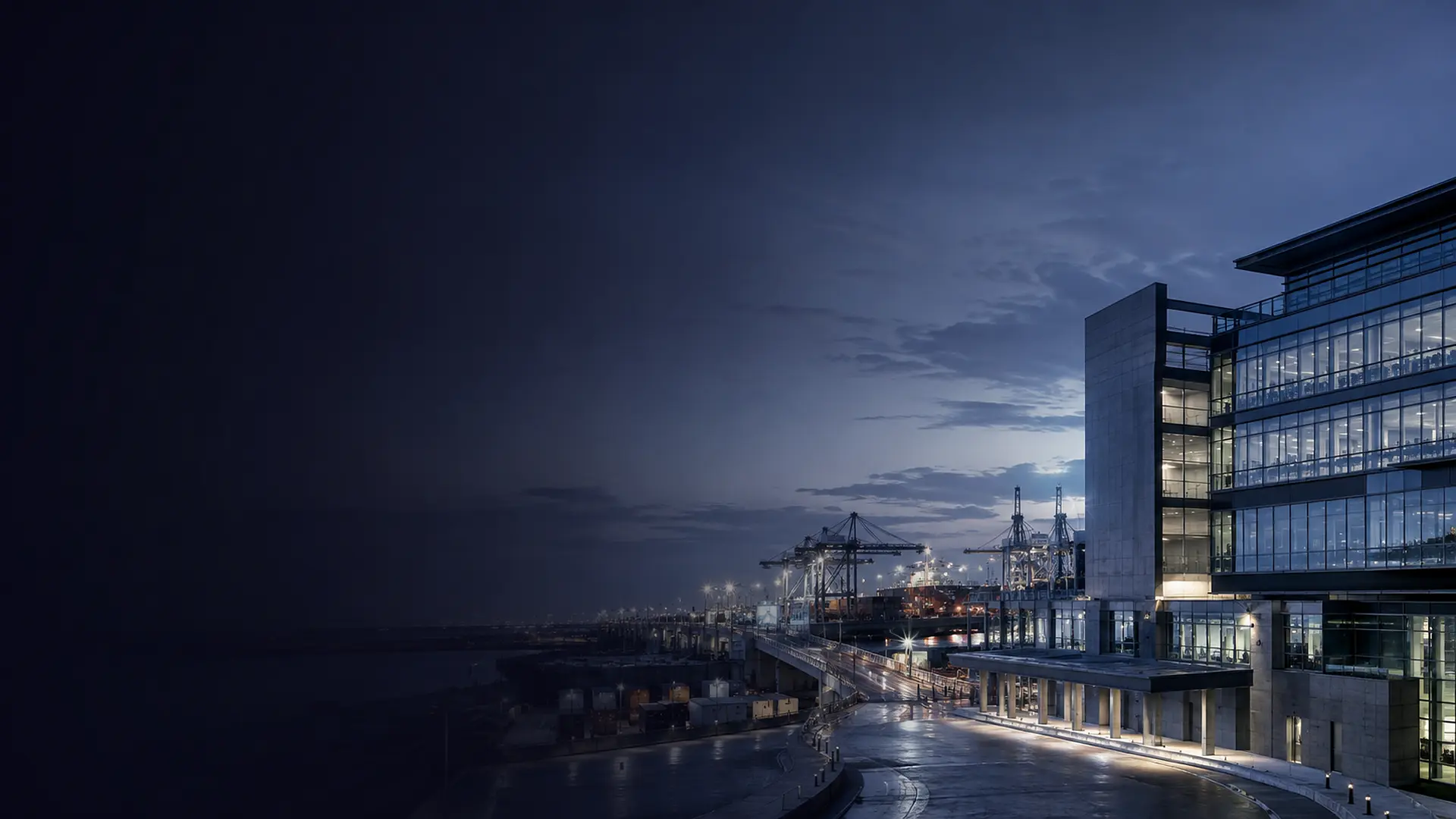 International corporate architecture integrated with industrial infrastructure